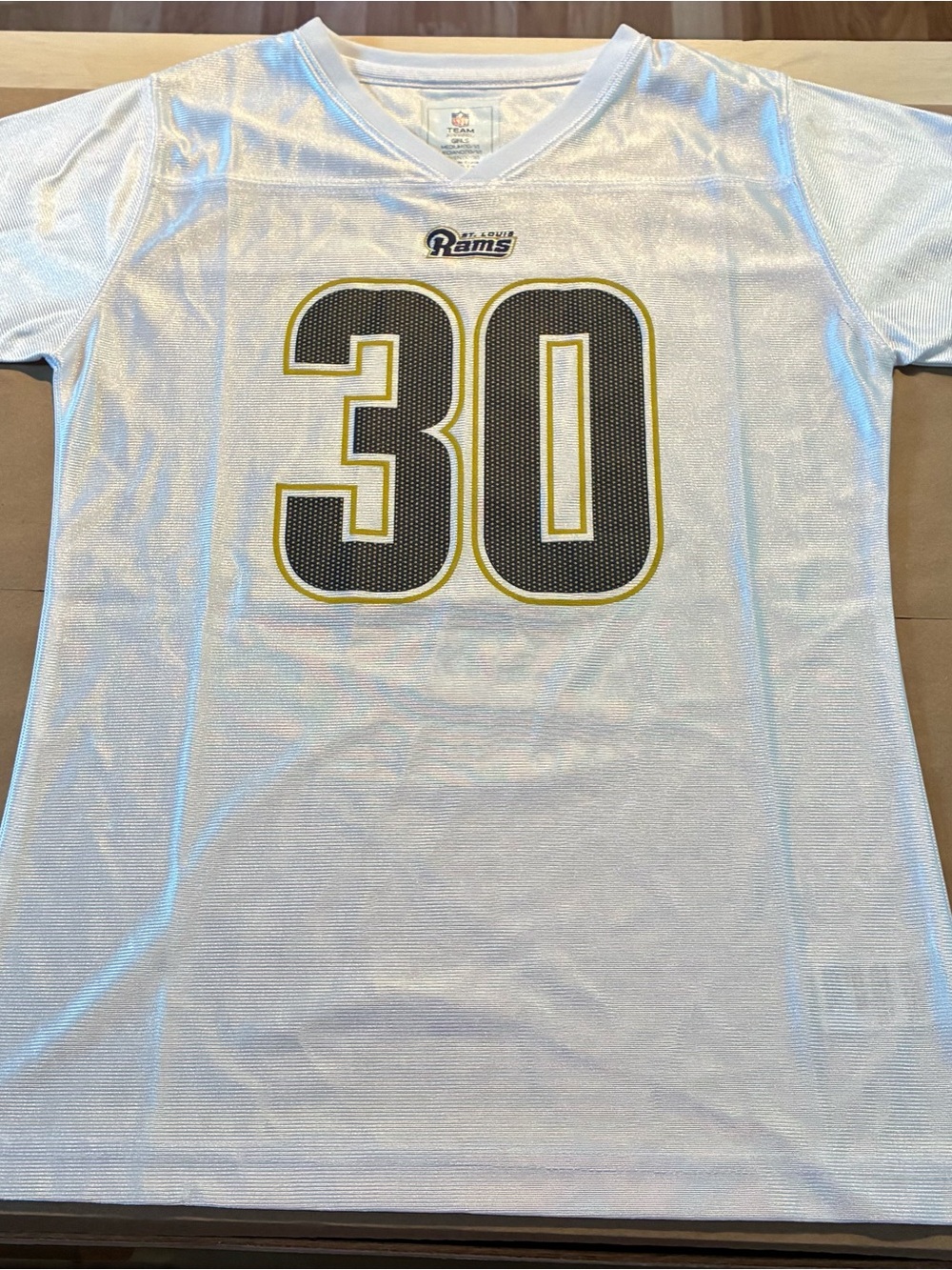 LA Rams #30 Gurley II White Jersey Girls Size M (10-12)